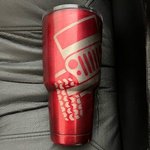Jeep tumbler vacuum sealed double layer stainless powder coated cup